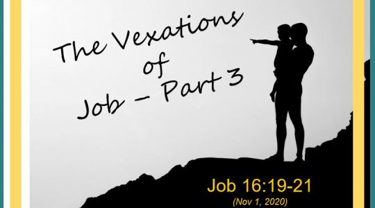 The Vexations of Job Part 3 - Job 16:19-21