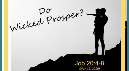 Do Wicked Prosper? Job 20:4-8