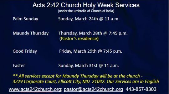 Holy Week Worship _ March 24 - 31, 2024
